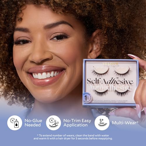 Trilumity Effortless Self-Adhesive Strip Faux Mink Fiber - Black False Lashes