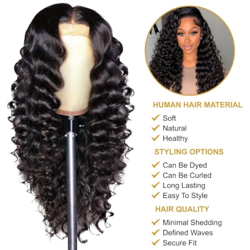 Trilumity 13X4 Baby Hair Deep Wave 100% Human Hair - Natural Color Hair Replacement Wig