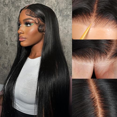 Trilumity 13X6 200 Density Straight Human Hair - Natural Color Hair Replacement Wig