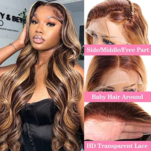 Trilumity 360 Full Lace Deep Wave Human Hair - Honey Blonde Hair Replacement Wig