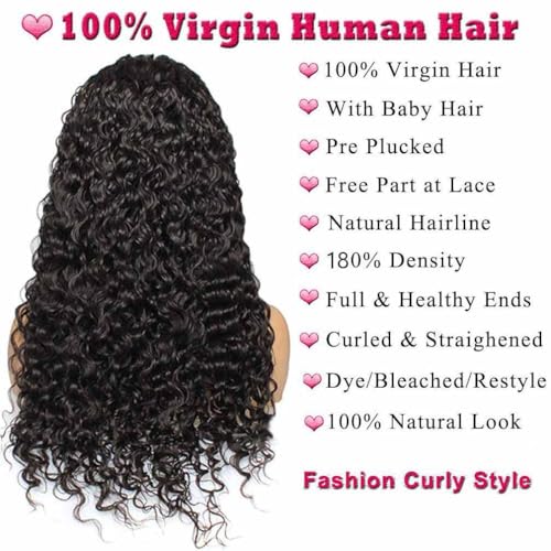 Trilumity 13X4 180 Density Water Wave Human Hair - Natural Color Hair Replacement Wig