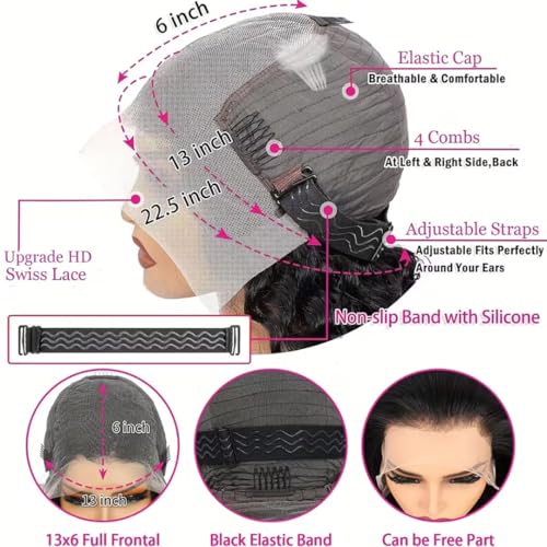 Trilumity 13X6 Hd Transparent Al Deep Wave Human Hair - Natural Color Hair Replacement Wig
