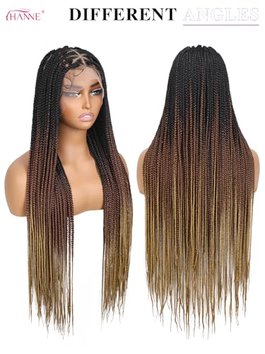 Trilumity Full Lace Braided Deep Wave 100% Human Hair - Brown Hair Replacement Wig