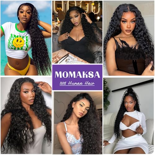 Trilumity 13X4 Hd Full Al Deep Wave Human Hair - Natural Black Hair Replacement Wig