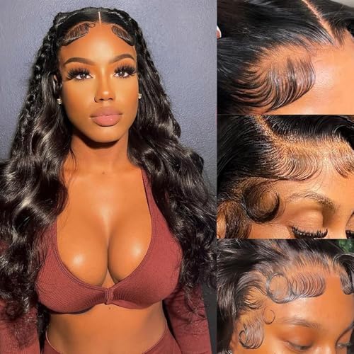 Trilumity 13X6 Hd Transparent Deep Wave Human Hair - Natural Black Hair Replacement Wig