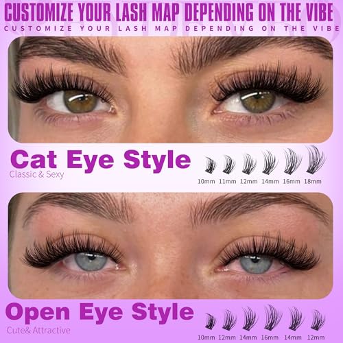 Trilumity Lash Clusters Kit Wispy Faux Mink Fiber - Black False Lashes
