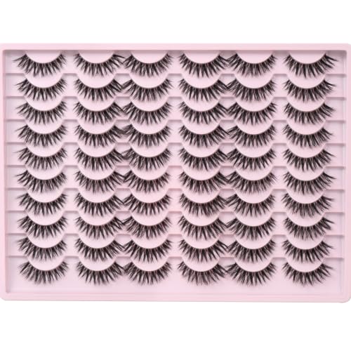 Trilumity Premium Cat Eye Lash Cat Eye Reusable Faux Mink - Clear False Lashes Set