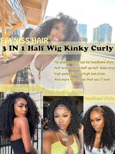 Trilumity Kinky Half For Balck Curly Human Hair - Natural Black Hair Replacement Wig