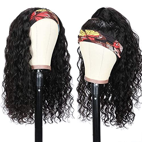 Trilumity Headband Water Headband For Water Wave Human Hair - Natural Black Hair Replacement Wig
