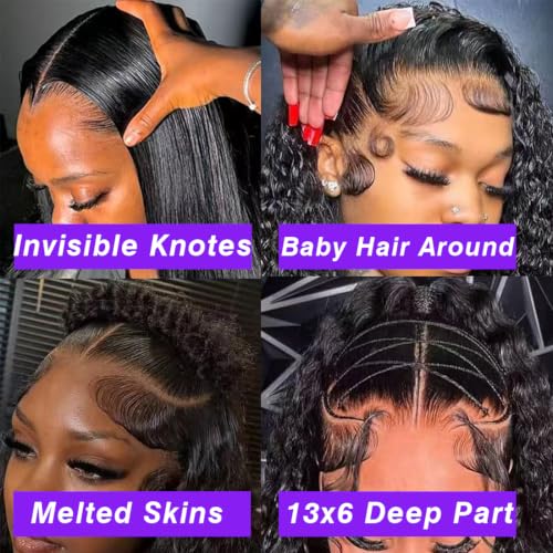 Trilumity Water 200 Density Water Straight Human Hair - Natural Black Hair Replacement Wig