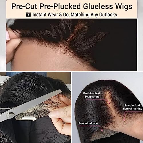 Trilumity Real Wear And Go Straight 100% Human Hair - Natural Black Hair Replacement Wig