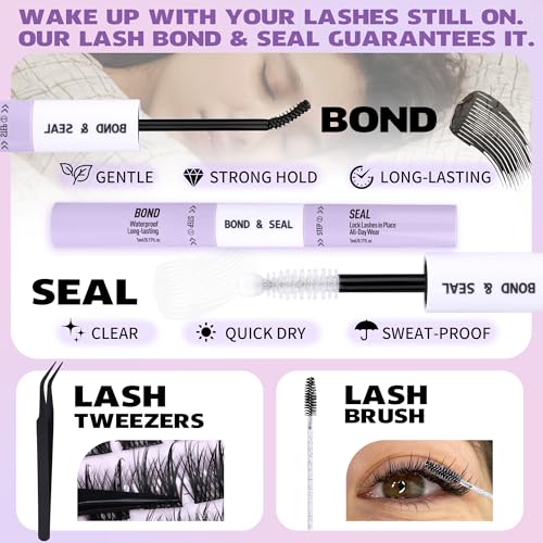 Trilumity Lash Clusters Kit Wispy Faux Mink Fiber - Black False Lashes