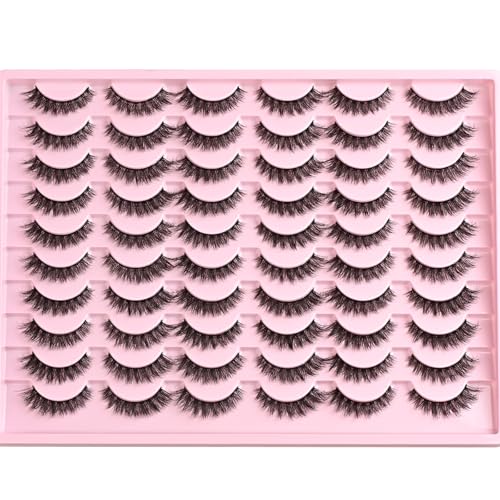 Trilumity Fake Lash Strips Cat Cat Eye Faux Mink Fiber - Black False Lashes