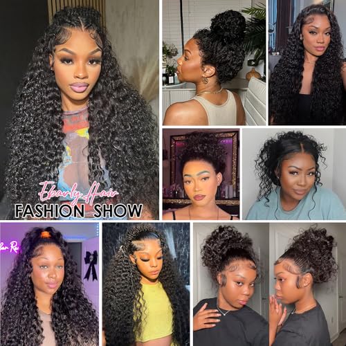 Trilumity Hidden Strap Water Wave Human Hair - Natural Black Hair Replacement Wig