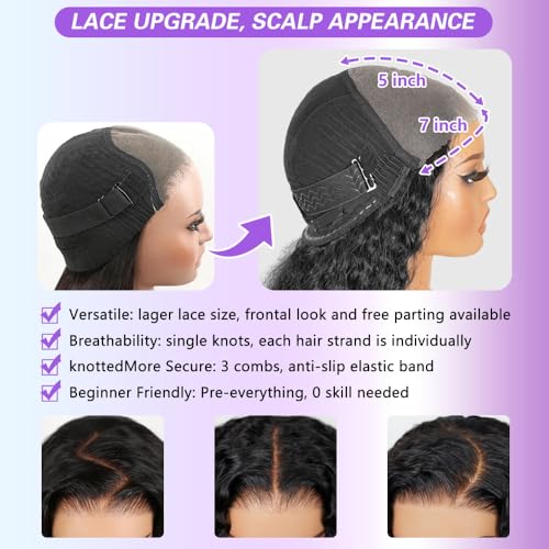 Trilumity Wear And Go Deep Wave Human Hair - Natural Black Hair Replacement Wig