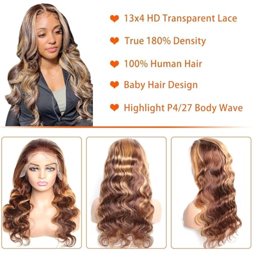 Trilumity Honey Blonde Ombre 13X4 Body Wave 100% Human Hair - Honey Blonde Hair Replacement Wig