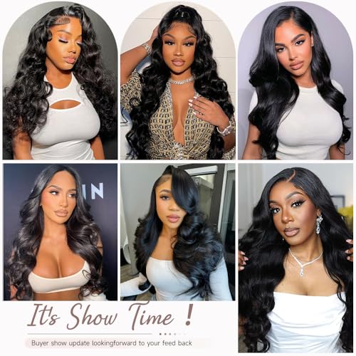 Trilumity 13X6 Front 200 Density Body Wave Human Hair - Natural Color Hair Replacement Wig