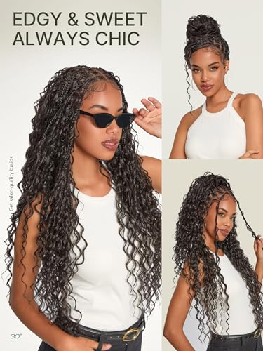 Trilumity Braided Straight 100% Human Hair - Natural Black Hair Replacement Wig