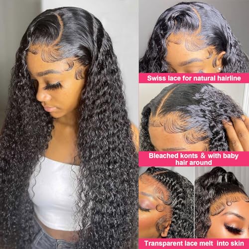 Trilumity 13X6 Hd Transparent Al Deep Wave Human Hair - Natural Color Hair Replacement Wig