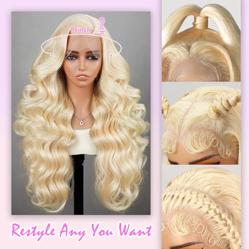 Trilumity 613 13X6 Hd Transparent Body Wave Human Hair - Natural Black Hair Replacement Wig