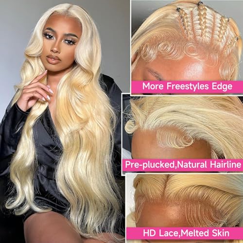 Trilumity 613 200 Density Blonde Body Wave Human Hair - 613 Blonde Hair Replacement Wig