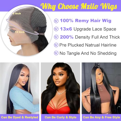 Trilumity 13X6 Straight Straight 13X6 Straight 100% Human Hair - Natural Color Hair Replacement Wig