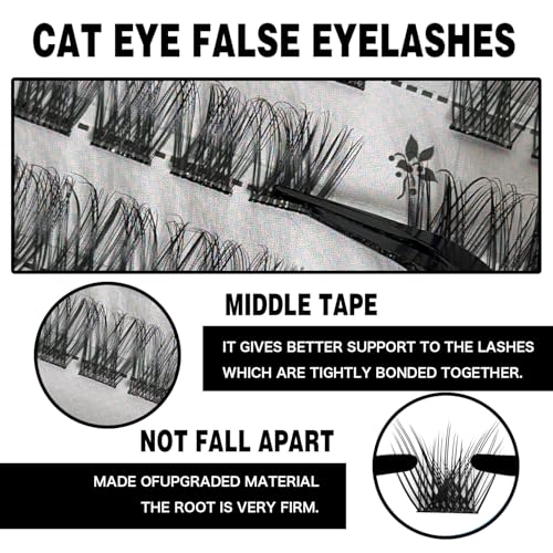 Trilumity Lash Clusters Kit Individual Wispy Faux Mink Fiber - Black False Lashes