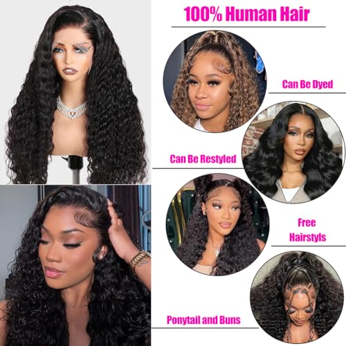Trilumity Hd For Women Deep Wave Human Hair - Natural Black Hair Replacement Wig