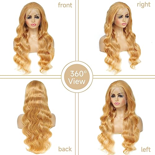 Trilumity Honey Blonde Front Body Wave Human Hair - Honey Blonde Hair Replacement Wig