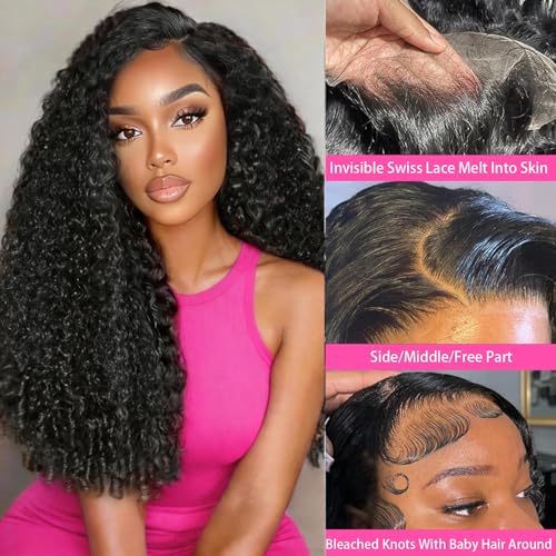 Trilumity 13X6 Hd Transparent Burmese Curly Human Hair - Natural Black Hair Replacement Wig