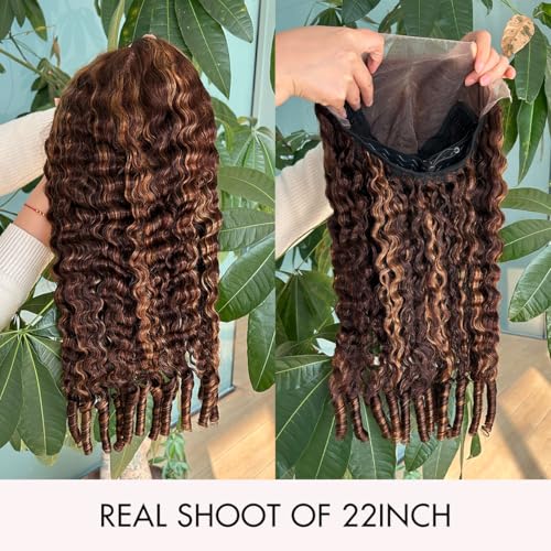Trilumity Honey Blonde Drawstring Burmese Curly Human Hair - Honey Blonde Hair Replacement Wig