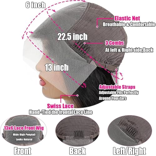 Trilumity 13X6 Hd Transparent Al Deep Wave Human Hair - Natural Black Hair Replacement Wig