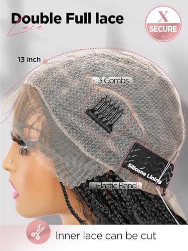 Trilumity Full Lace Box Deep Wave Synthetic Fiber - Natural Black Hair Replacement Wig