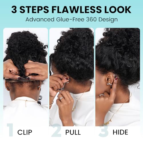Trilumity Invisi Strap Water Wave 100% Human Hair - Natural Black Hair Replacement Wig