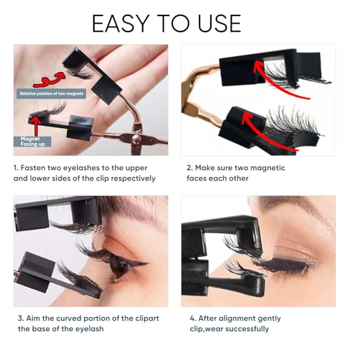 Trilumity Magnetic Look False Lightweight Magnetic Faux Mink Fiber - Black False Lashes