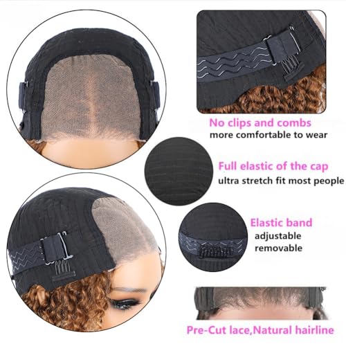 Trilumity Highlight Blonde Wear And Water Wave Human Hair - Honey Blonde Hair Replacement Wig