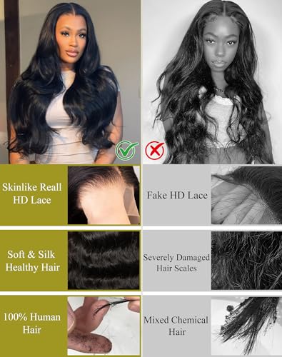 Trilumity 13X6 200 Density With Deep Wave Human Hair - Natural Color Hair Replacement Wig