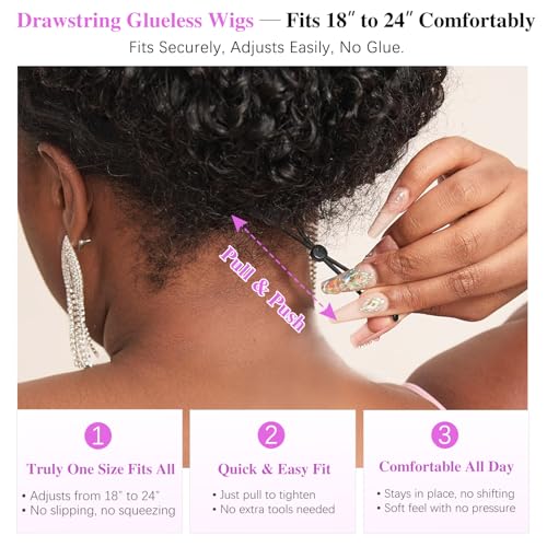 Trilumity 7X6 Burmese Glueless Curly Human Hair - Natural Color Hair Replacement Wig