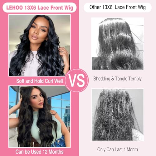 Trilumity 13X6 Thick Real Virgin Body Wave 100% Human Hair - Natural Black Hair Replacement Wig
