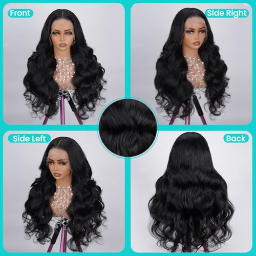 Trilumity 13X4 Hd Transparent Al Body Wave Human Hair - Natural Black Hair Replacement Wig