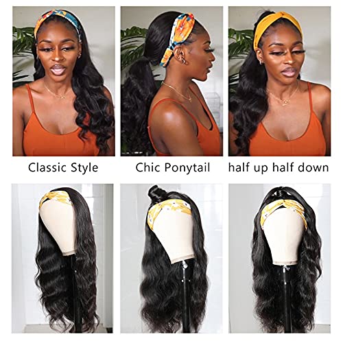 Trilumity Headband For Body Wave Human Hair - Natural Color Hair Replacement Wig