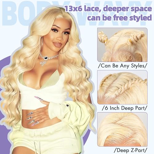 Trilumity 613 200 Density Blonde Body Wave Brazilian Virgin Hair - Natural Black Hair Replacement Wig