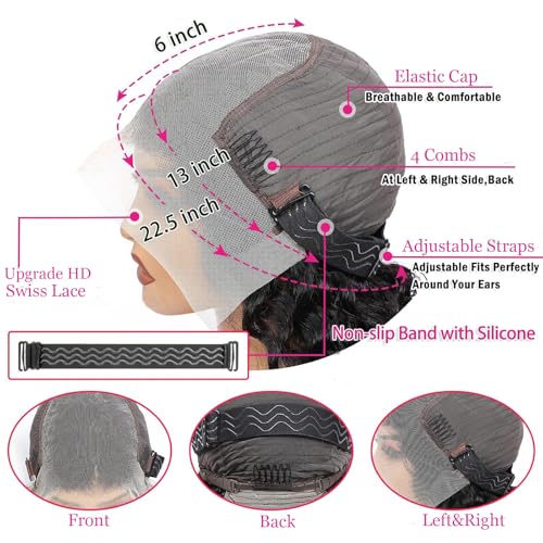 Trilumity 13X6 Hd Transparent Deep Wave Human Hair - Natural Black Hair Replacement Wig