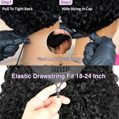Trilumity 7X6 Burmese Glueless Pre Curly Human Hair - Natural Color Hair Replacement Wig