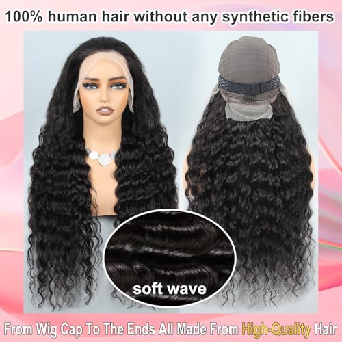 Trilumity 13X6 Loose Front 200 Deep Wave 100% Human Hair - Natural Black Hair Replacement Wig