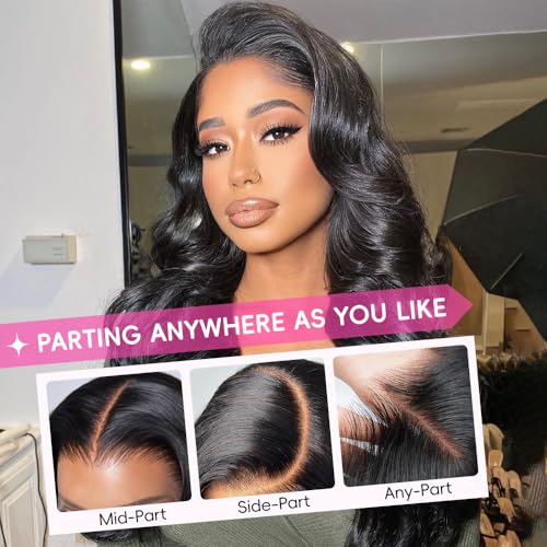 Trilumity 13X6 For Women 10A Body Wave Human Hair - Natural Black Hair Replacement Wig