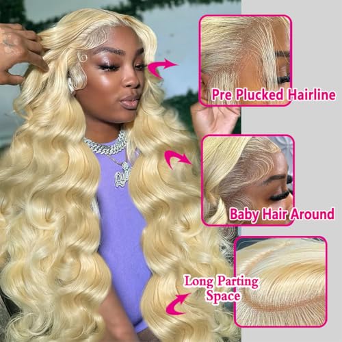 Trilumity 613 13X6 Blonde 613 Body Wave Human Hair - Natural Black Hair Replacement Wig