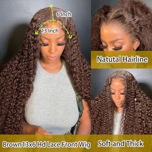Trilumity Chocolate Brown 220 Deep Wave Brazilian Virgin Hair - Brown Hair Replacement Wig