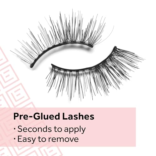 Trilumity Press-On Wispy Faux Mink Fiber - Black False Lashes