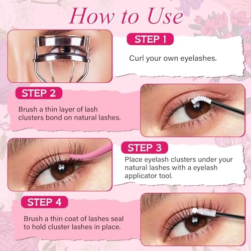 Trilumity Lash Clusters Kit Wispy Faux Mink Fiber - Clear False Lashes